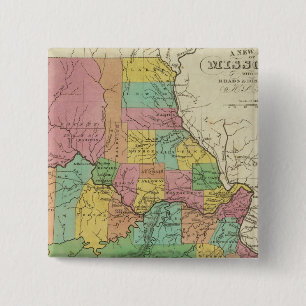 Badge Carré 5 Cm Nouvelle Carte Du Missouri