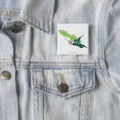 Badge Carré 5 Cm Nouvelle lanterne verte 5 (En situation)