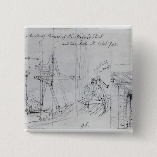 Badge Carré 5 Cm Nouvelles maisons de construction (Devant)