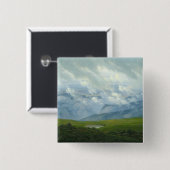 Badge Carré 5 Cm Nuages de dérive (Devant & derrière)