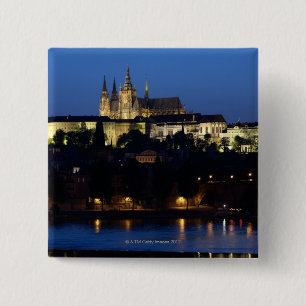 Badge Carré 5 Cm Nuit à Prague, République Tchèque
