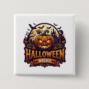 Badge Carré 5 Cm Nuit d'Halloween
