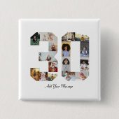 Badge Carré 5 Cm Numéro 30 Collage photo (Devant)