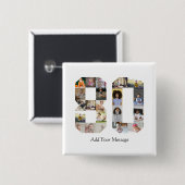 Badge Carré 5 Cm Numéro 80 Collage photo (Devant & derrière)