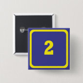 Badge Carré 5 Cm numéro deux (Devant & derrière)