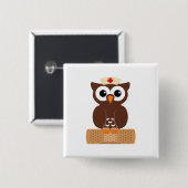 Badge Carré 5 Cm Nurse Owl (w/bandaid) (Devant & derrière)