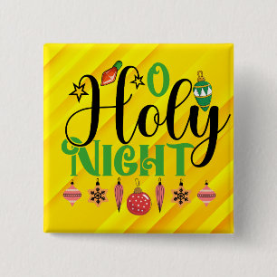 Badge Carré 5 Cm O Holy Night