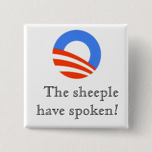 Badge Carré 5 Cm O - le sheeple ont parlé !
