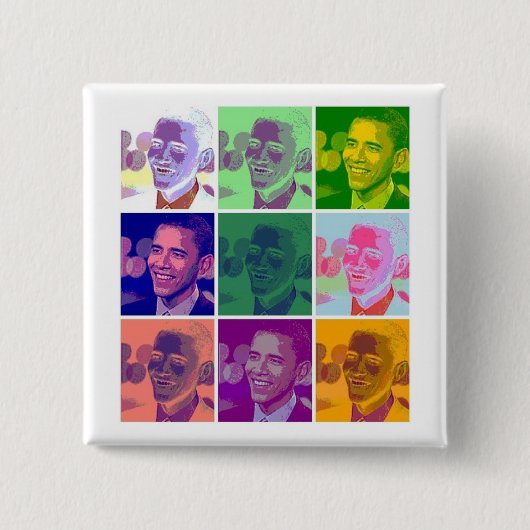 Badge Carré 5 Cm obama (Devant)