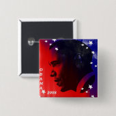 Badge Carré 5 Cm Obama 2008 (Devant & derrière)
