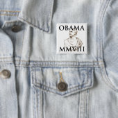 Badge Carré 5 Cm Obama 2008 (En situation)