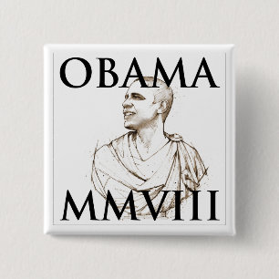 Badge Carré 5 Cm Obama 2008