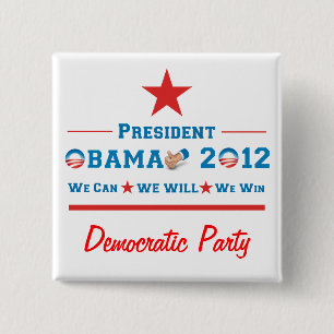Badge Carré 5 Cm Obama 2012