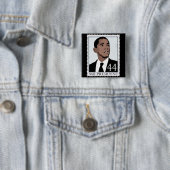 Badge Carré 5 Cm Obama 2012 (En situation)