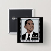 Badge Carré 5 Cm Obama 2012 (Devant & derrière)