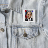 BADGE CARRÉ 5 CM OBAMA 2012 (En situation)