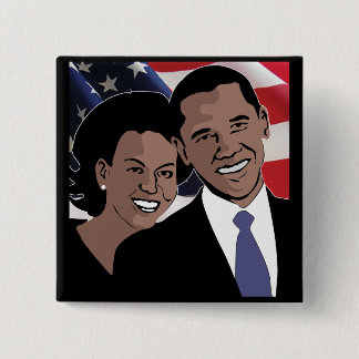 Badge Carré 5 Cm Obama 2012