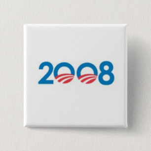 BADGE CARRÉ 5 CM OBAMA BIDEN '08