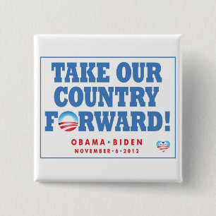 Badge Carré 5 Cm Obama-Biden TOCF et Pin de vote