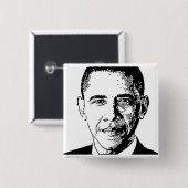 Badge Carré 5 Cm Obama, bouton 2012 (Devant & derrière)