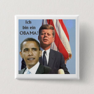Badge Carré 5 Cm Obama et bouton de JFK