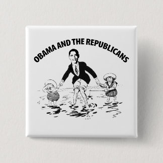 Badge Carré 5 Cm Obama et les républicains