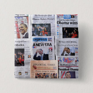 Badge Carré 5 Cm Obama gagne le bouton