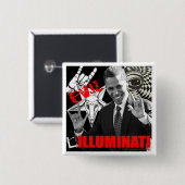 Badge Carré 5 Cm Obama - Illuminati (Devant & derrière)