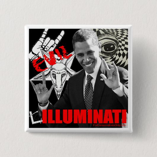Badge Carré 5 Cm Obama - Illuminati (Devant)