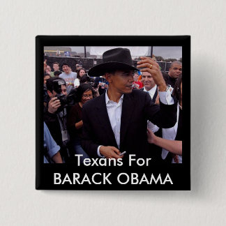 Badge Carré 5 Cm obama le Texas, Texans pour BARACK OBAMA