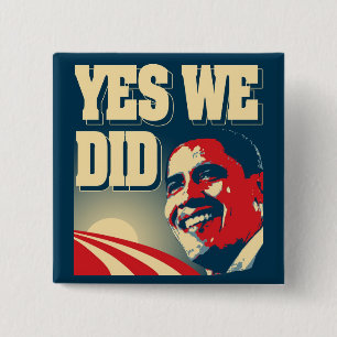 Badge Carré 5 Cm Obama oui que nous nous sommes boutonné
