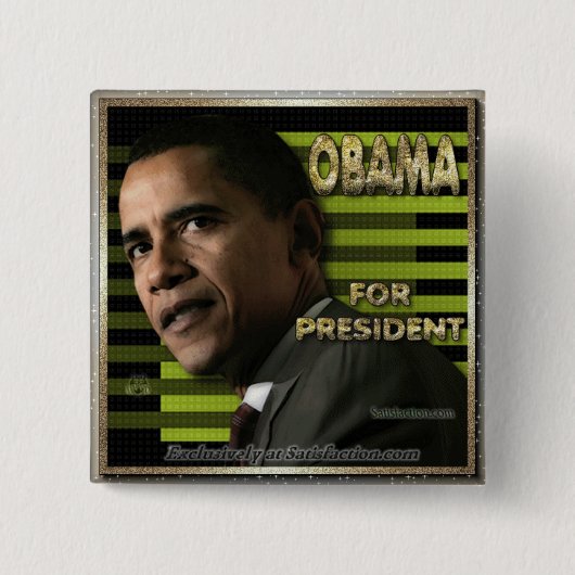Badge Carré 5 Cm Obama pour le prez (Devant)