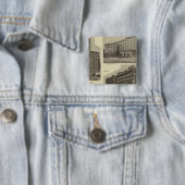 Badge Carré 5 Cm Objets importants, Portland, Oregon (En situation)