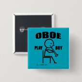 Badge Carré 5 Cm Oboe Play Boy (Devant & derrière)