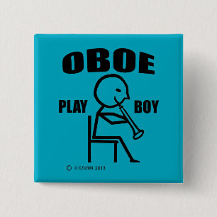 Badge Carré 5 Cm Oboe Play Boy