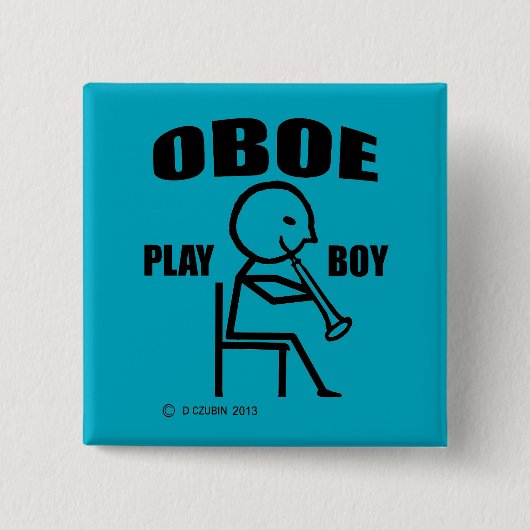 Badge Carré 5 Cm Oboe Play Boy (Devant)