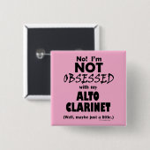 Badge Carré 5 Cm Obsédée Alto Clarinet (Devant & derrière)