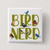 Badge Carré 5 Cm Observation Nerd des oiseaux (Devant)