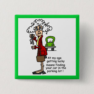 Badge Carré 5 Cm Obtenir un Humour chanceux