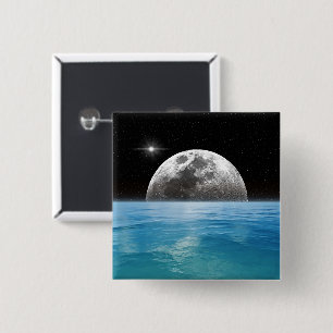 Badge Carré 5 Cm Océan lunaire