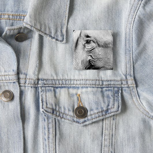 Badge Carré 5 Cm Oeil d'éléphants, 2017 (En situation)