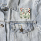 Badge Carré 5 Cm Oeillets : albo multiplex du flore 1.Caryophyllus (En situation)