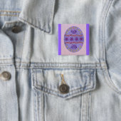 Badge Carré 5 Cm Oeuf de pâques 2011 (En situation)