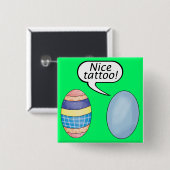 Badge Carré 5 Cm Oeufs de pâques bons de tatouage (Devant & derrière)