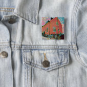 Badge Carré 5 Cm OEuvre cyclable rétro (En situation)