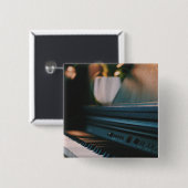 Badge Carré 5 Cm Oeuvre Piano Cute (Devant & derrière)