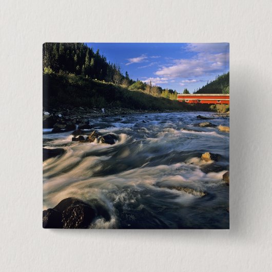 Badge Carré 5 Cm Office Covered Bridge le plus long de l'Oregon à (Devant)