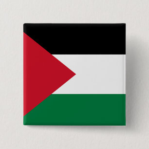 Badge Carré 5 Cm officiellement le drapeau de l'État de Palestine