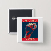 Badge Carré 5 Cm Officiellement Vaxed (Devant & derrière)