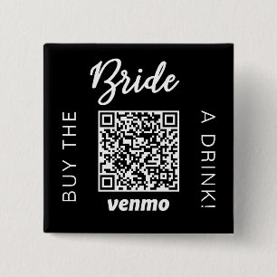 Badge Carré 5 Cm Offrez un verre à la mariée avec code QR Venmo noi